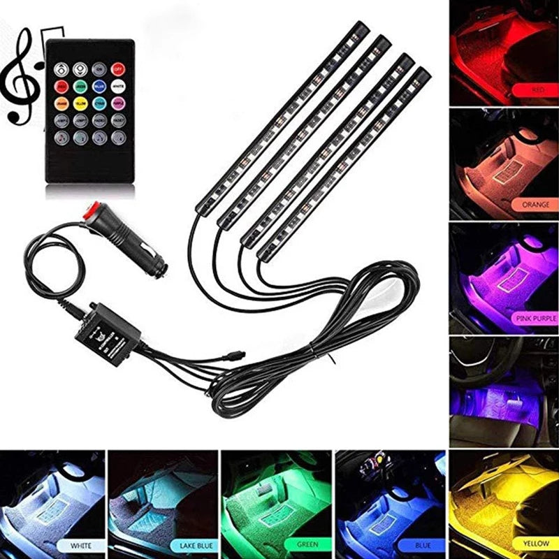 Car Atmosphere Lights EL Neon Wire Strip Light RGB Multiple Modes App –  TECHNO KHAN STORE