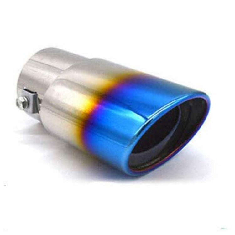 Car Exhaust Silencer Tip Chrome Half Burnt Blue 1.5 to 2.25 inch