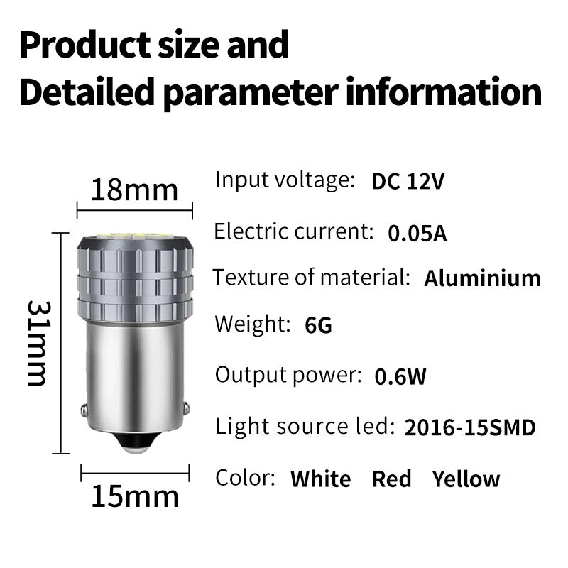 15 SMD Led indicator bulb