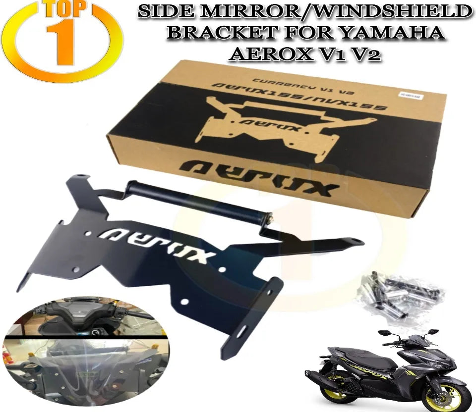 Aerox High Quality Windshield/Side Mirror BRACKET For Aerox V1 V2 Motor | GPS Mount