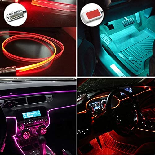 LED Light Strips For Car Neon Lighting Door Decor Multi-colored with Remote  Control