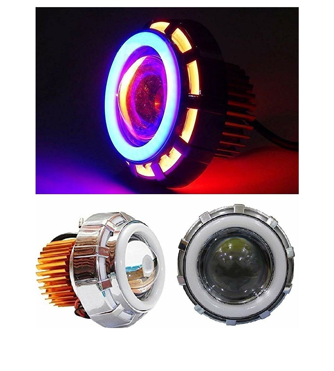 High Intensity Led Projector Lamp Dual Ring COB LED Headlight with