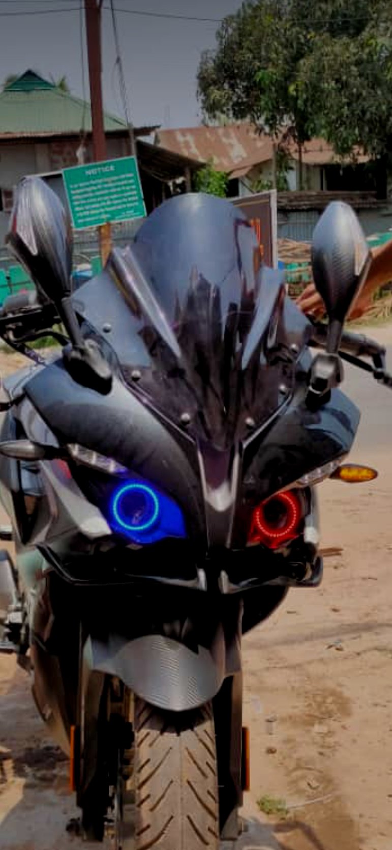 Pinzu K.T.M RC 125/200/390 Angel Eyes Ring Light for Headlight COPS (Blue  RED) 2pc Pinmix127 : Amazon.in: Car & Motorbike