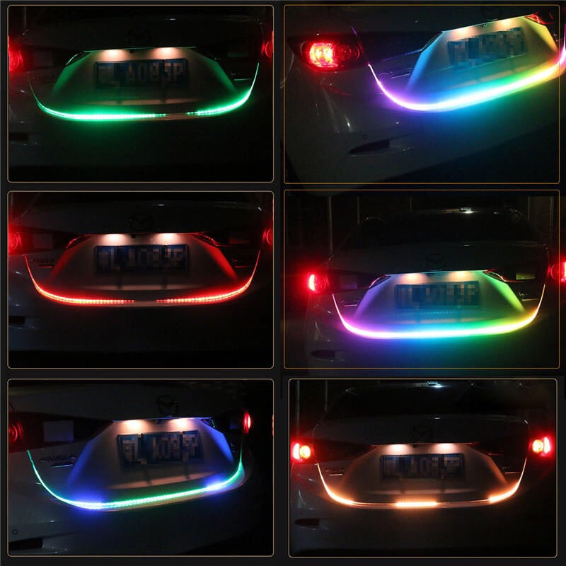 RGB DC12V 7.5W 150cm Car Rear Trunk Flow Type Tailgate LED Light